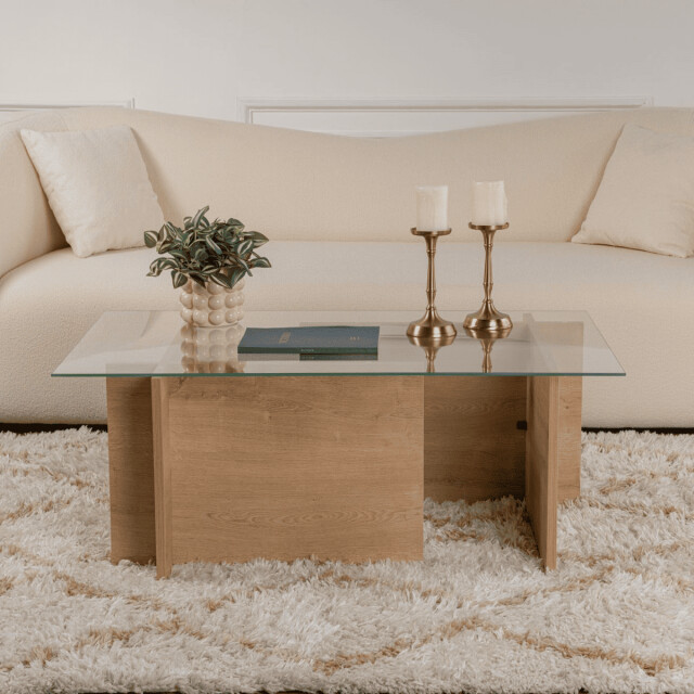CaliCosy Salontafel met glazen blad l105 cm noah 3046338 large