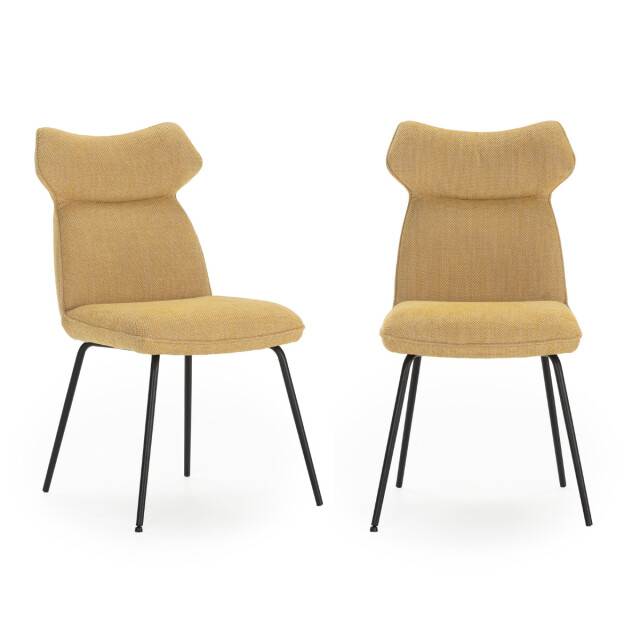 CaliCosy Set van 2 stoelen in stof met zwarte metalen poten l47 cm dara 3078554 large