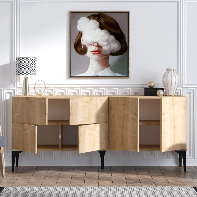 CaliCosy Buffet 6 deuren eiken decor saffier l180 cm laika 2930406 large