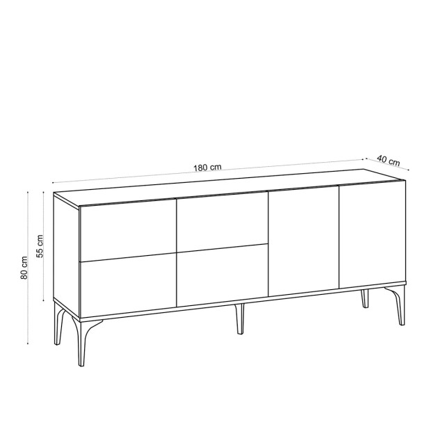 CaliCosy Buffet 6 deuren eiken decor saffier l180 cm laika 2930406 large