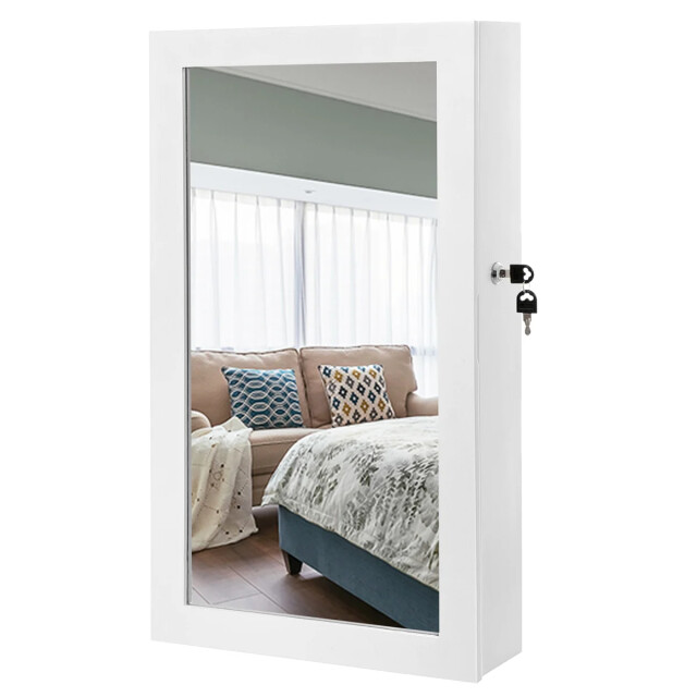 CaliCosy Wandhangende afsluitbare sieradenkast met spiegel h67 cm 2929427 large