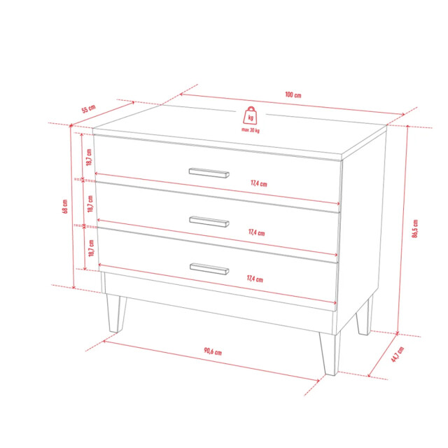 CaliCosy Ladekast 3 laden l100 x h86.5 cm lounge 2937091 large