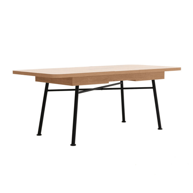 CaliCosy Uitschuifbare tafel van 160 tot 198 cm, eiken en zwart decor nala 3061559 large
