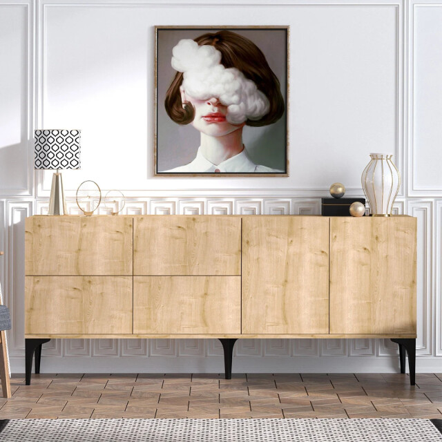 CaliCosy Buffet 6 deuren eiken decor saffier l180 cm laika 2930406 large