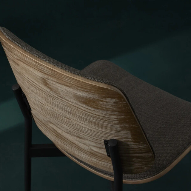 Signature Set van 6 stoelen in taupe gewatteerde stof h82,5 cm giselle 3066919 large