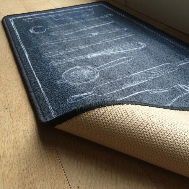 CaliCosy Zwart keukenkleed met bestekpatroon 2928425 large