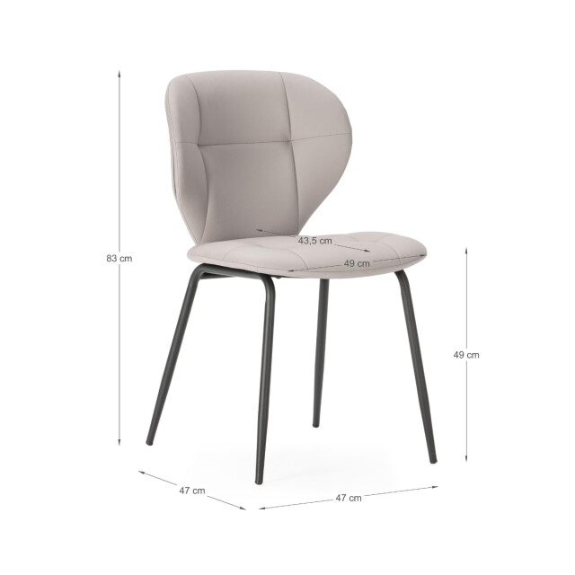 CaliCosy Set van 2 stoelen met zwarte metalen poten l50 cm maura 3078778 large