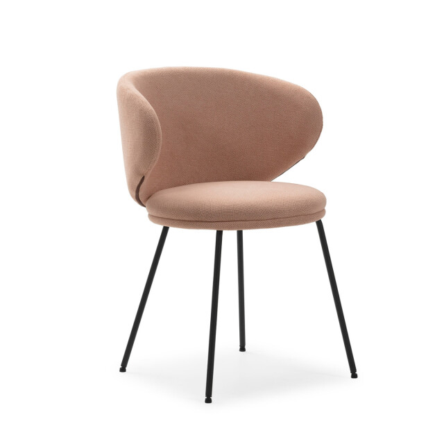 CaliCosy Set van 2 stoelen in stof met zwarte metalen poten l60 cm rush 3078759 large
