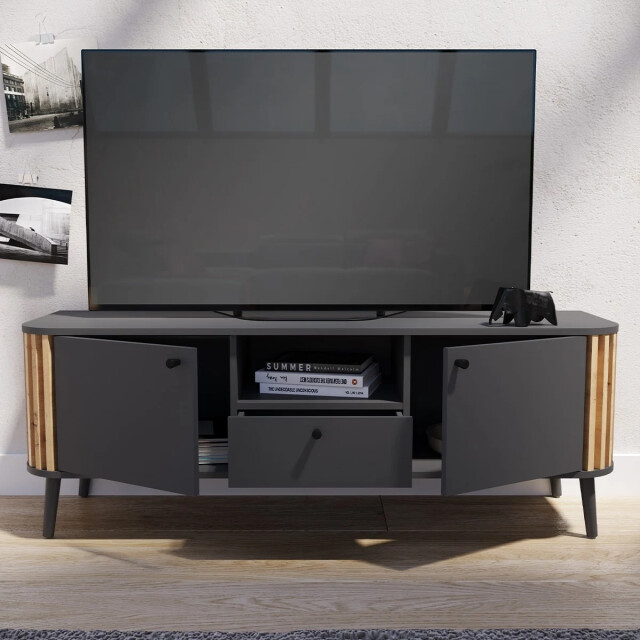 CaliCosy Tv-meubel met 1 lade, 2 deuren en 1 nis l138 cm pure 2951219 large