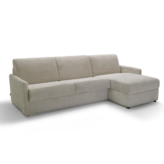 CaliCosy Hoekbank omvormbaar tot 3-zitsbank in ivoor ribfluweel l260 cm 2930766 large