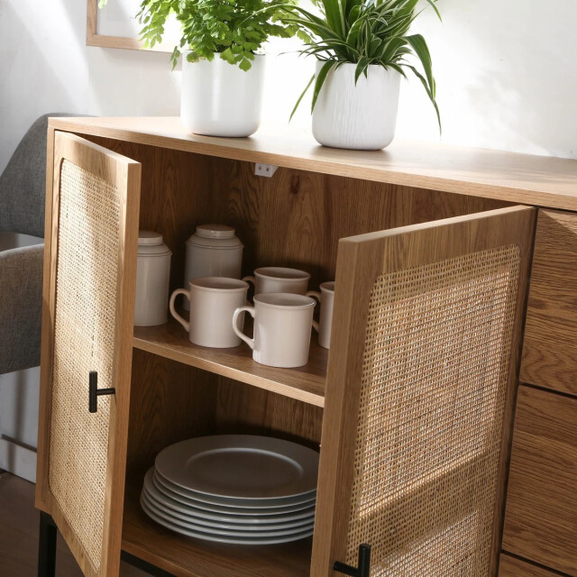 CaliCosy Dressoir met 2 deuren en 3 laden van rotan l120 cm jaya 3018339 large