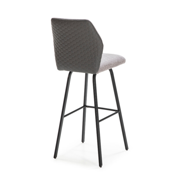 CaliCosy Set van 2 krukken in stof met zwarte metalen poten h75 cm pol 3079144 large