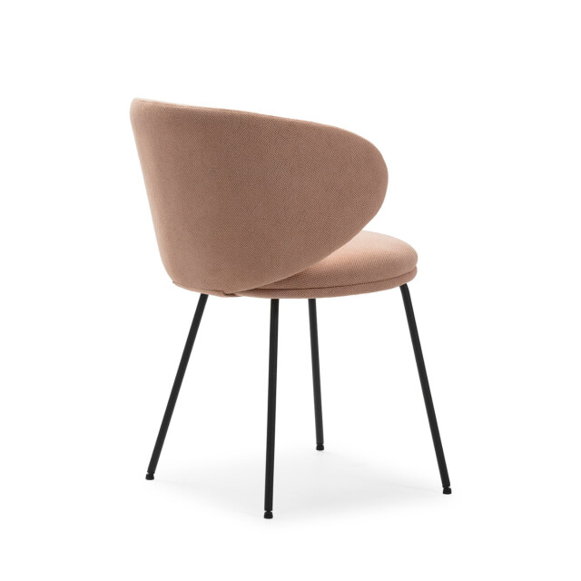 CaliCosy Set van 2 stoelen in stof met zwarte metalen poten l60 cm rush 3078759 large