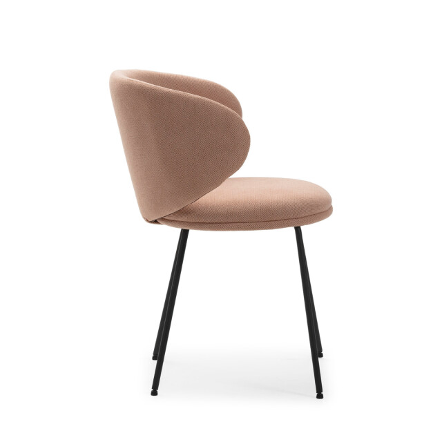 CaliCosy Set van 2 stoelen in stof met zwarte metalen poten l60 cm rush 3078759 large