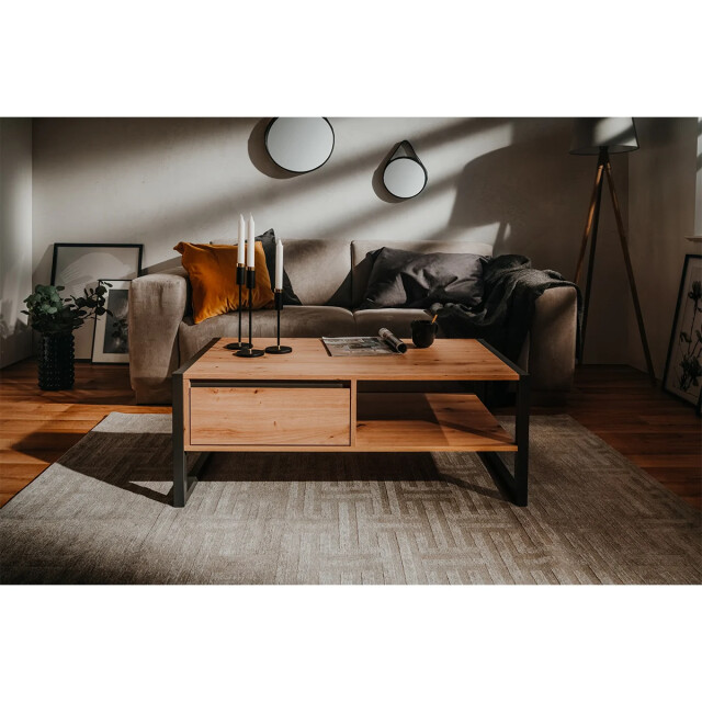 CaliCosy Salontafel eikenkleurig en antracietgrijs l100 cm denver 2929985 large