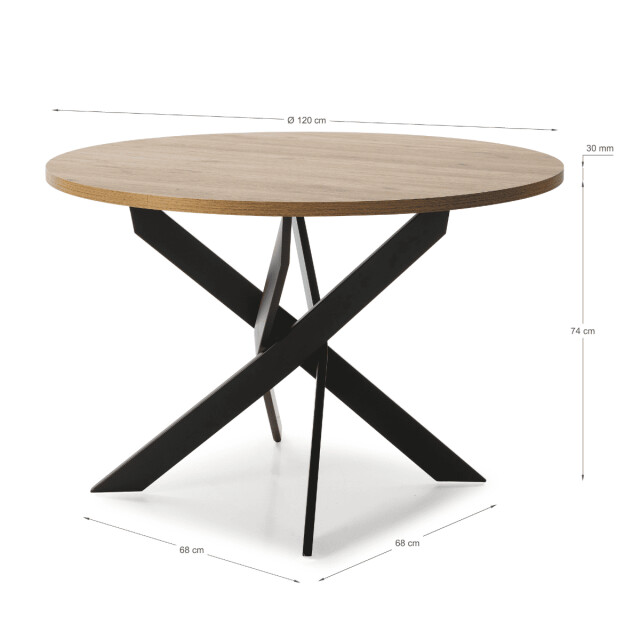 CaliCosy Ronde tafel met witte metalen poten l120 cm ther 3078863 large