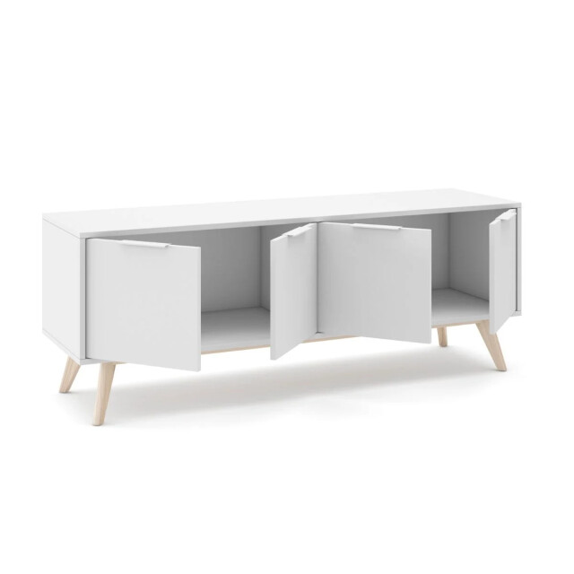 CaliCosy Tv-meubel 4 deuren wit en massief grenen l140 cm campus 2930286 large