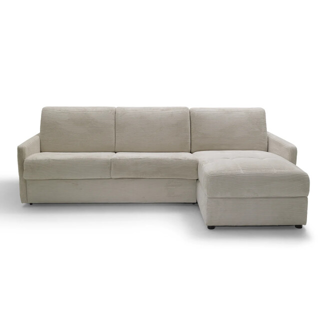 CaliCosy Hoekbank omvormbaar tot 3-zitsbank in ivoor ribfluweel l260 cm 2930766 large