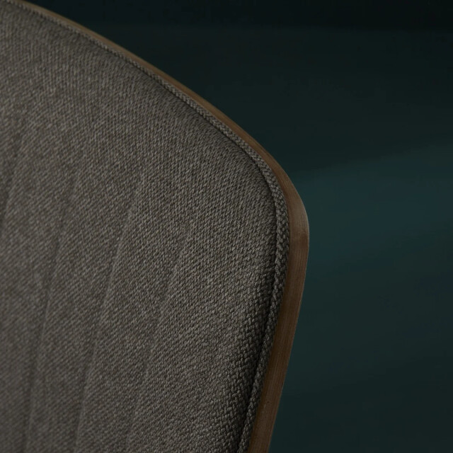 Signature Set van 6 stoelen in taupe gewatteerde stof h82,5 cm giselle 3066919 large