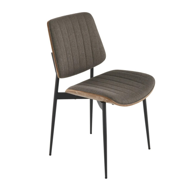 Signature Set van 6 stoelen in taupe gewatteerde stof h82,5 cm giselle 3066919 large