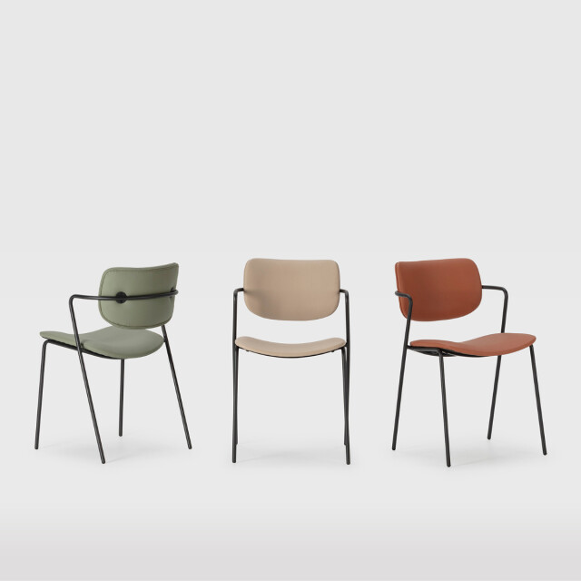 CaliCosy Set van 2 stoelen met zwarte metalen poten l49 cm maika 3078777 large