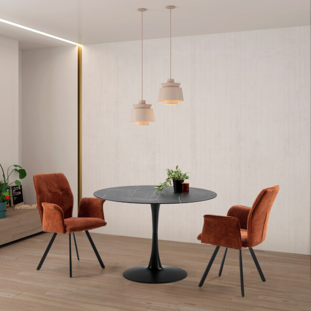 CaliCosy Set van 2 fauteuils in stof met zwarte metalen poten l62 cm mery 3078758 large