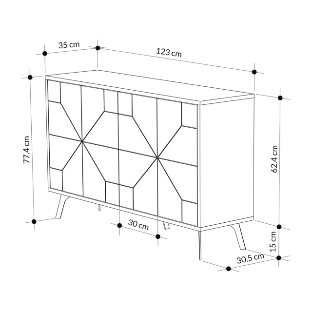 CaliCosy Buffet 4 deuren l123 cm dune 2937430 large