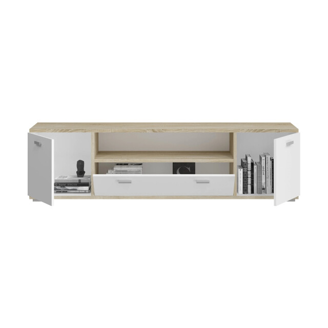 CaliCosy 2-deurs buffetkast met 1 witte en sonoma eiken nis l181 cm cosmo 2951199 large