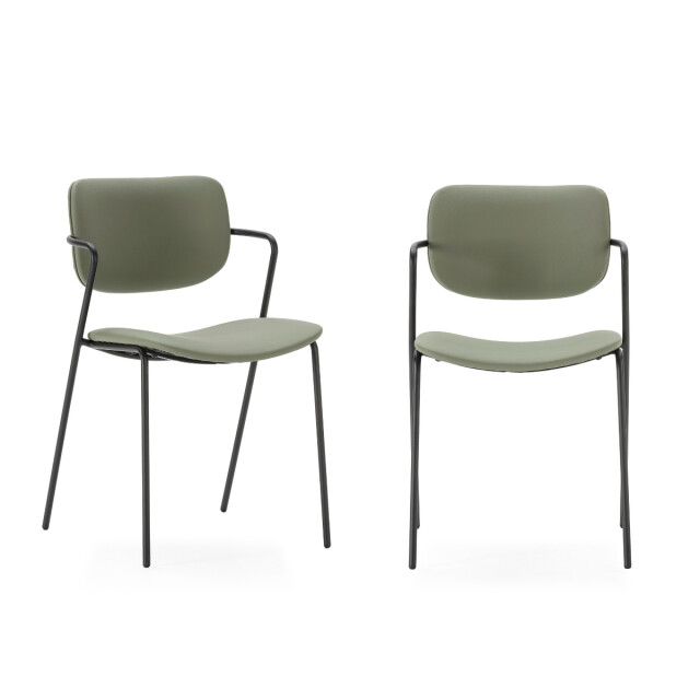 CaliCosy Set van 2 stoelen met zwarte metalen poten l49 cm maika 3078777 large