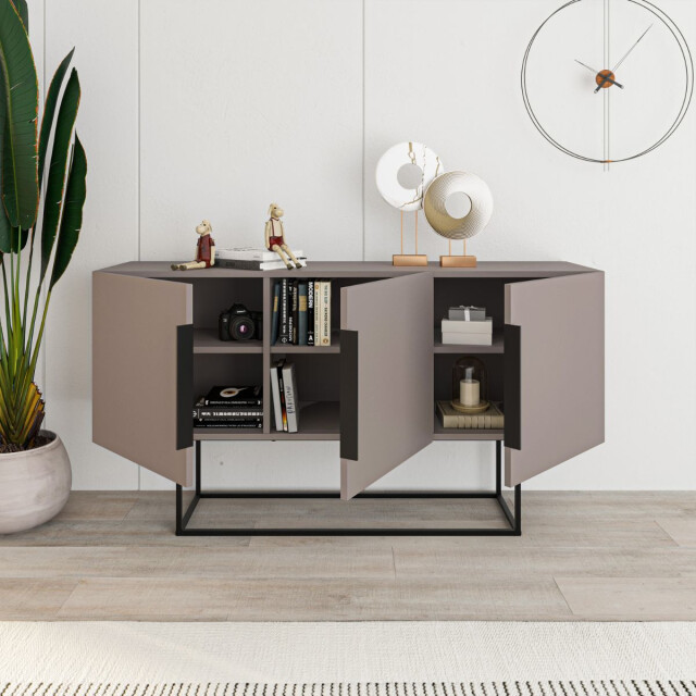 CaliCosy Buffet 3 deuren en metalen poten titan l150 cm 2930304 large