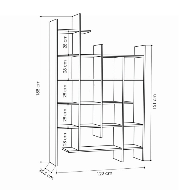 CaliCosy Rek 18 planken h188 cm manco 3061238 large