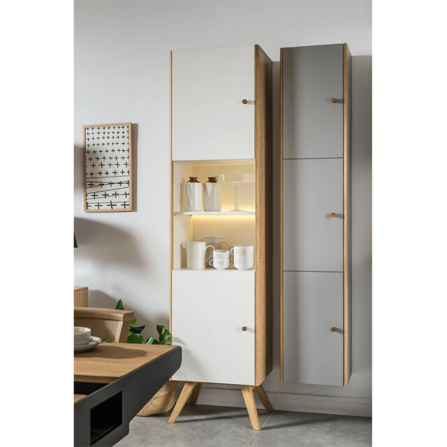 CaliCosy Vitrine 2 deuren met centrale plank h207,5 cm nature 2936929 large