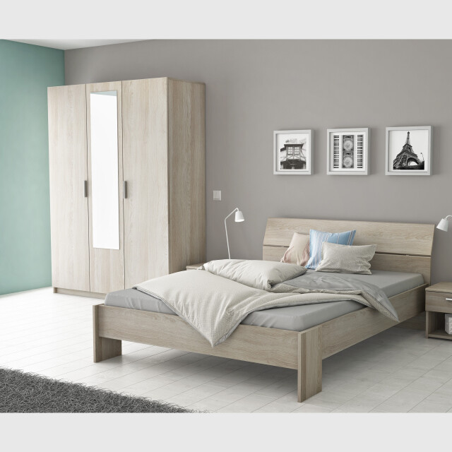 CaliCosy Kledingkast 3 deuren 1 spiegel met kledingstang l133,5 cm pricy3 2937589 large