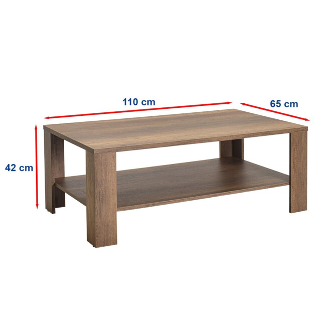 CaliCosy Salontafel met 1 plank l110 cm eva 3061537 large