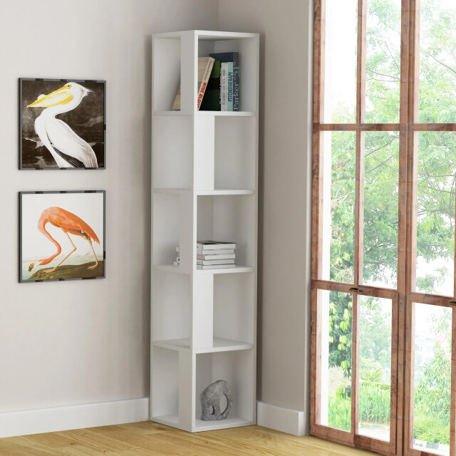 CaliCosy Hoekrek 5 planken wit h161 cm piano 2930464 large