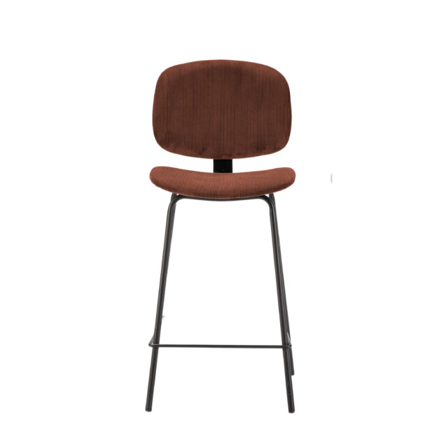CaliCosy Set van 2 krukken in ribfluweel met zwarte metalen poten h65 cm arus 3079138 large