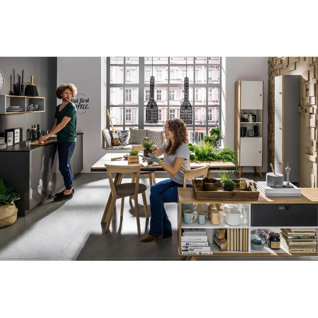CaliCosy Vitrine 2 deuren met centrale plank h207,5 cm nature 2936929 large