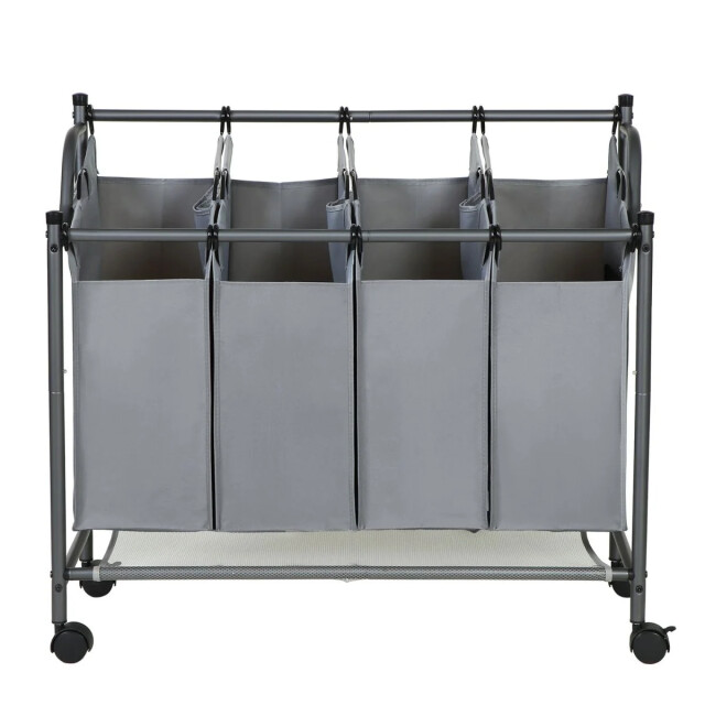 CaliCosy Wasmand met 4 verwijderbare grijze zakken op wielen l87,5 cm 2929483 large