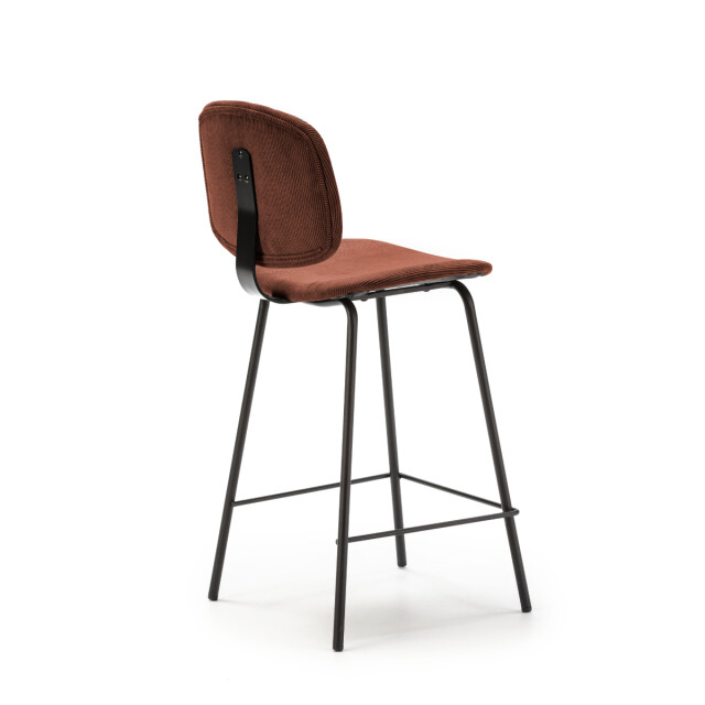 CaliCosy Set van 2 krukken in ribfluweel met zwarte metalen poten h65 cm arus 3079138 large