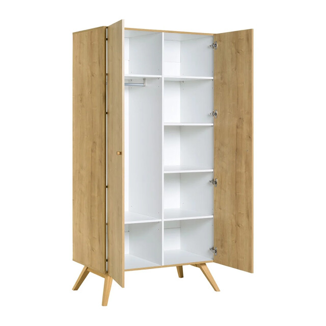 CaliCosy 2-deurskast met hanggedeelte en 7 nissen l101 cm nature 2937568 large