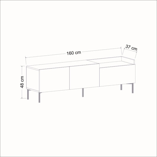CaliCosy Tv-meubel 3 deuren antraciet grijs l160 cm mia 2930402 large