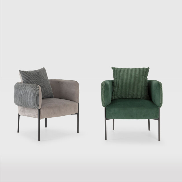 CaliCosy Fauteuil in stof met zwarte metalen poten l73 cm aruni 3078815 large