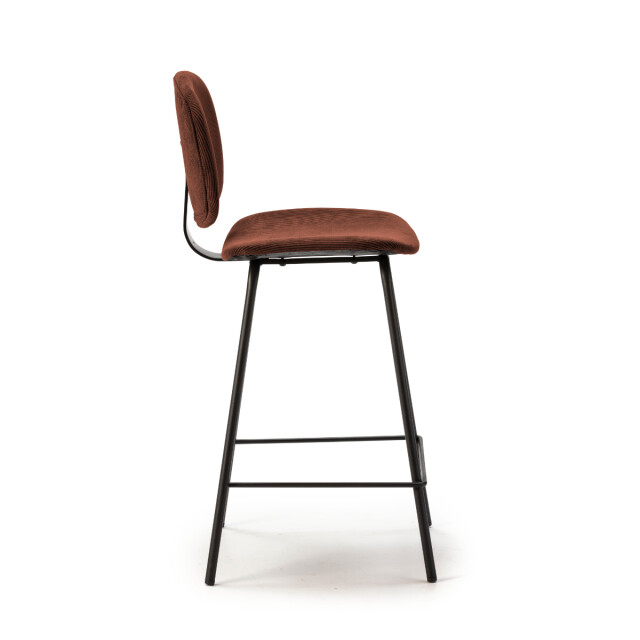 CaliCosy Set van 2 krukken in ribfluweel met zwarte metalen poten h65 cm arus 3079138 large