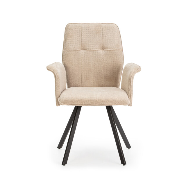 CaliCosy Set van 2 fauteuils in stof met zwarte metalen poten l62 cm mery 3078756 large