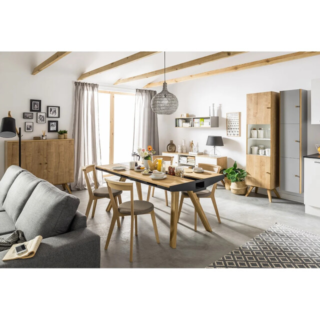 CaliCosy Vitrine 2 deuren met centrale plank h207,5 cm nature 2936928 large