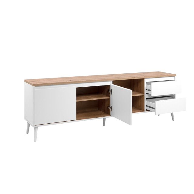 CaliCosy Tv-meubel 2 deuren, 2 vakken en 2 laden eikenhouten decor l186 cm zamos 2930164 large