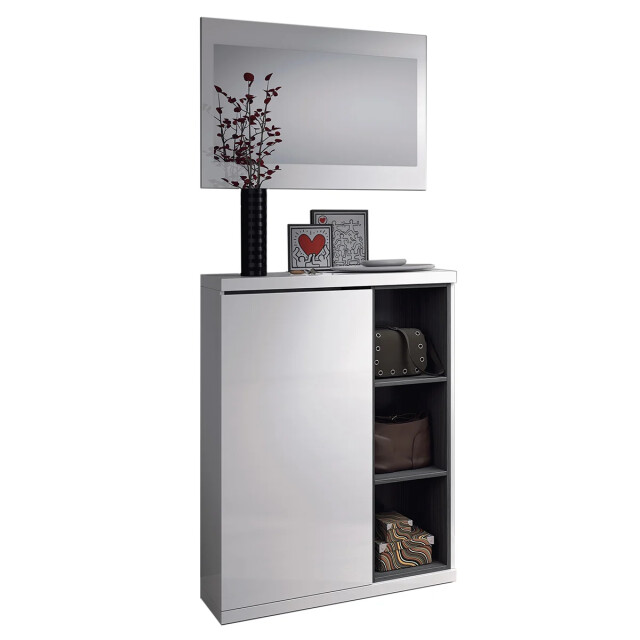 CaliCosy Meubel voor de ingang 1 deur met schoenenopslag en spiegel adhara l108 cm 2930343 large