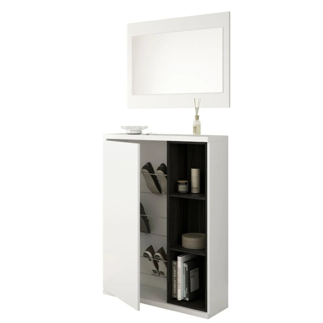 CaliCosy Meubel voor de ingang 1 deur met schoenenopslag en spiegel adhara l108 cm 2930343 large