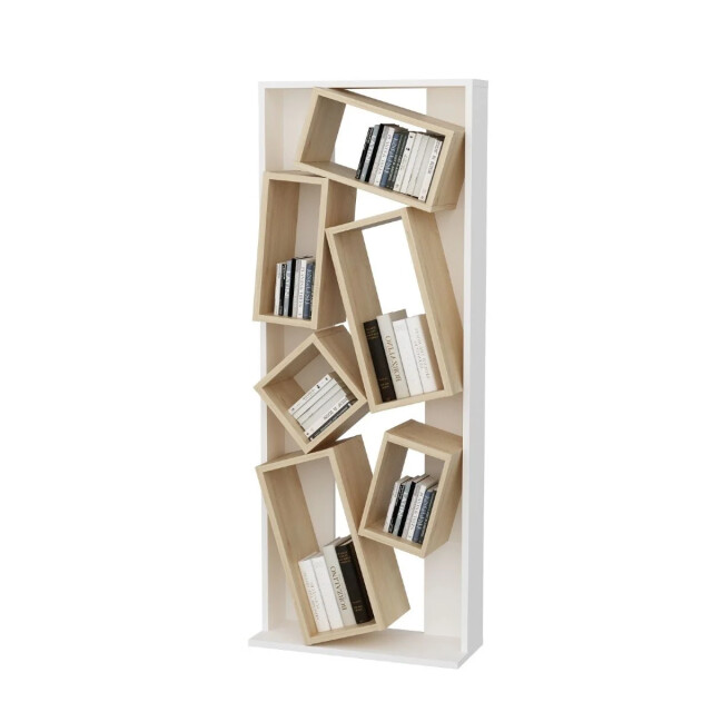 CaliCosy Rek 6 planken wit en eikenhouten decor l63 cm carmen 2930482 large