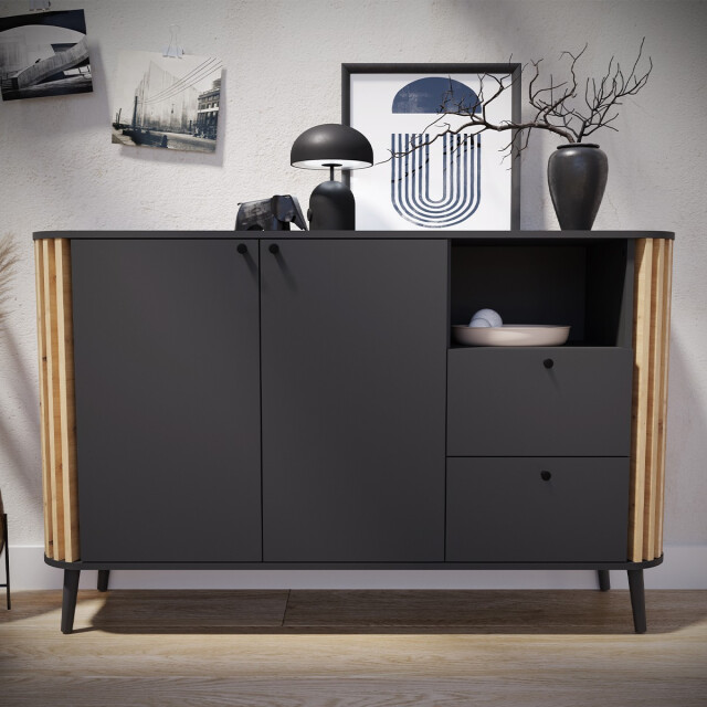 CaliCosy Dressoir met 2 laden, 2 deuren en 1 nis l 138 cm pure 2951216 large